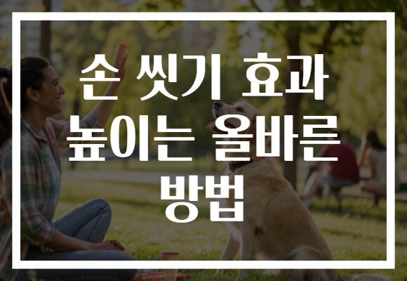 손 씻기 효과 높이는 올바른 방법