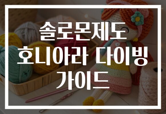 솔로몬제도 호니아라 다이빙 가이드