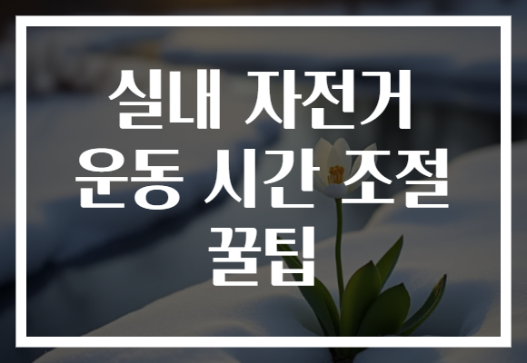 실내 자전거 운동 시간 조절 꿀팁