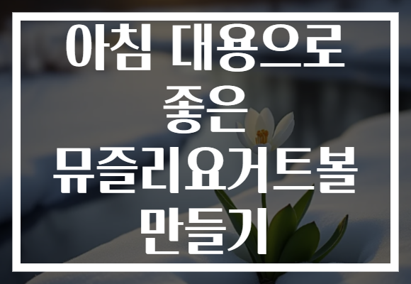 아침 대용으로 좋은 뮤즐리요거트볼 만들기