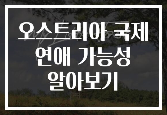 오스트리아 국제 연애 가능성 알아보기
