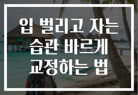 입 벌리고 자는 습관 바르게 교정하는 법