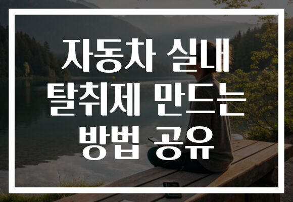 자동차 실내 탈취제 만드는 방법 공유