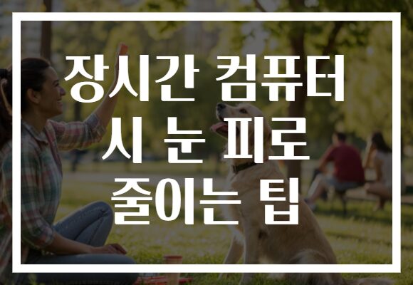 장시간 컴퓨터 시 눈 피로 줄이는 팁