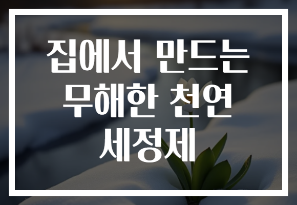 집에서 만드는 무해한 천연 세정제