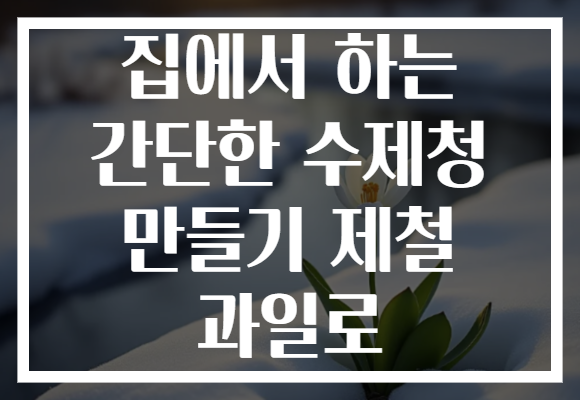 집에서 하는 간단한 수제청 만들기 제철 과일로