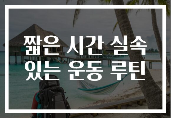 짧은 시간 실속 있는 운동 루틴