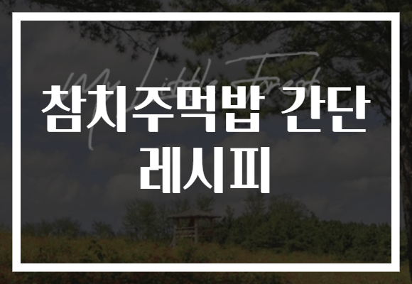 참치주먹밥 간단 레시피