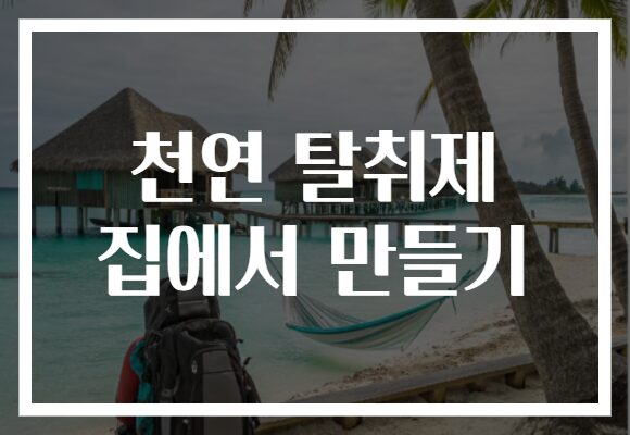 천연 탈취제 집에서 만들기