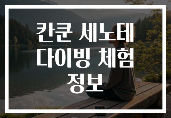 칸쿤 세노테 다이빙 체험 정보