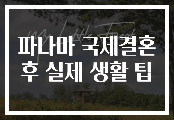 파나마 국제결혼 후 실제 생활 팁
