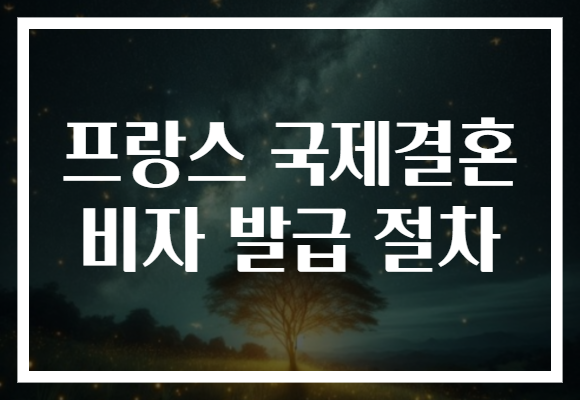 프랑스 국제결혼 비자 발급 절차