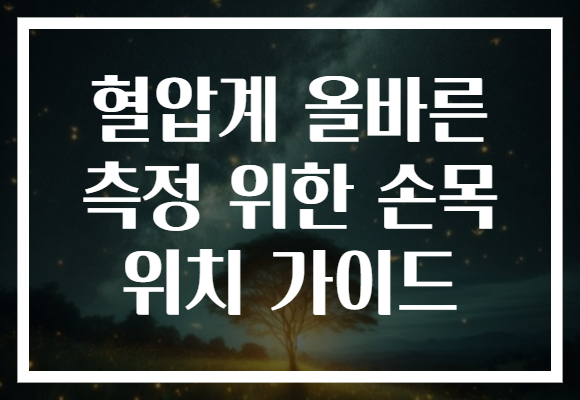 혈압계 올바른 측정 위한 손목 위치 가이드
