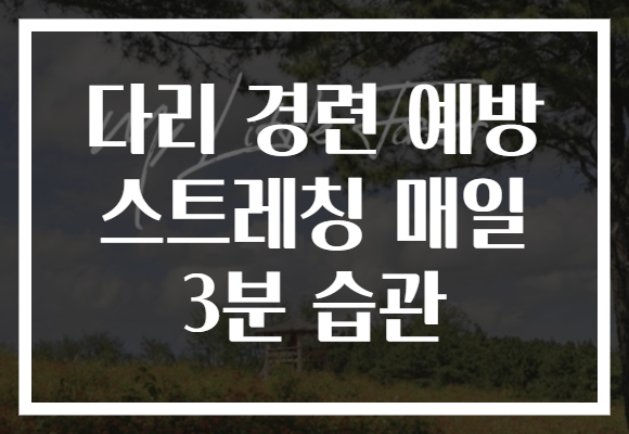 다리 경련 예방 스트레칭 매일 3분 습관