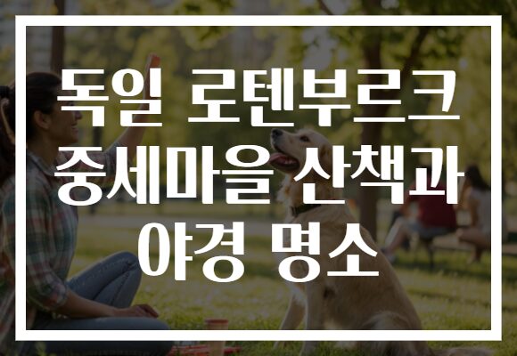 독일 로텐부르크 중세마을 산책과 야경 명소