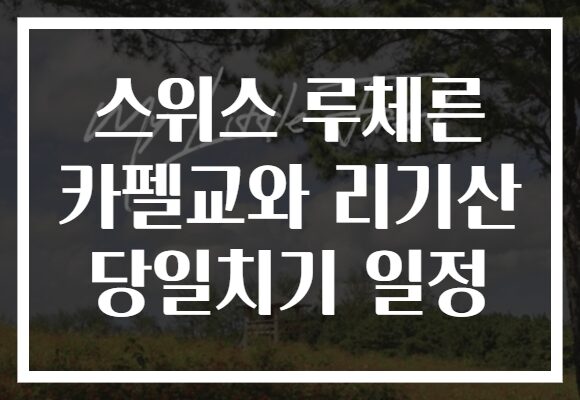 스위스 루체른 카펠교와 리기산 당일치기 일정