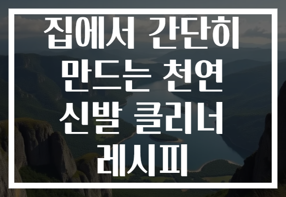 집에서 간단히 만드는 천연 신발 클리너 레시피