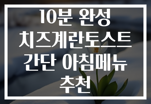 10분 완성 치즈계란토스트 간단 아침메뉴 추천