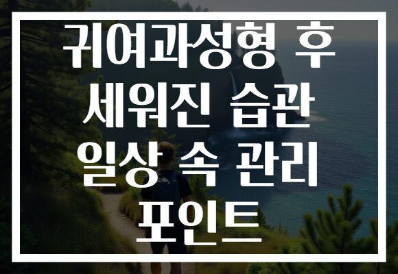 귀여과성형 후 세워진 습관 일상 속 관리 포인트
