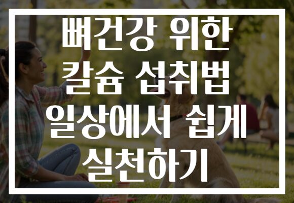 뼈건강 위한 칼슘 섭취법 일상에서 쉽게 실천하기