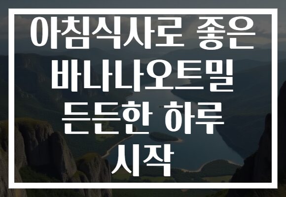 아침식사로 좋은 바나나오트밀 든든한 하루 시작