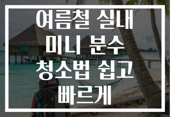 여름철 실내 미니 분수 청소법 쉽고 빠르게