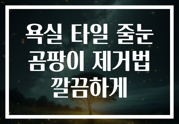 욕실 타일 줄눈 곰팡이 제거법 깔끔하게