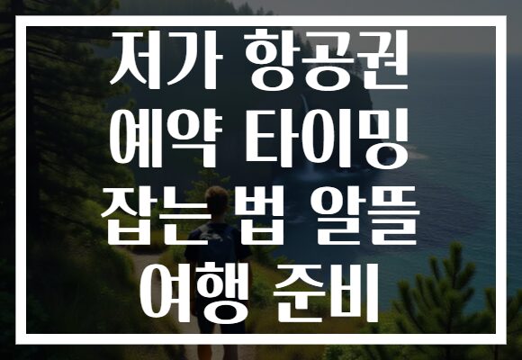 저가 항공권 예약 타이밍 잡는 법 알뜰 여행 준비