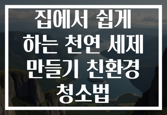 집에서 쉽게 하는 천연 세제 만들기 친환경 청소법