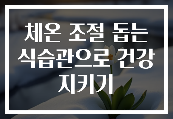 체온 조절 돕는 식습관으로 건강 지키기