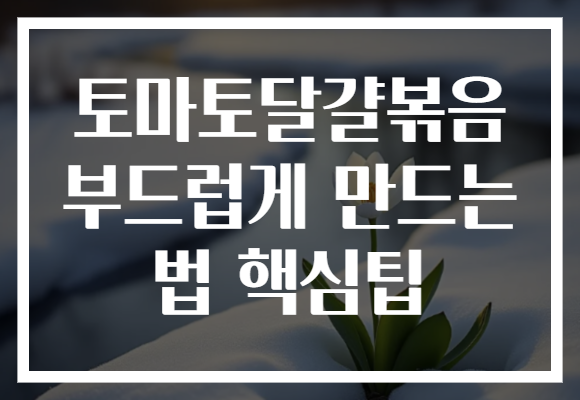 토마토달걀볶음 부드럽게 만드는 법 핵심팁