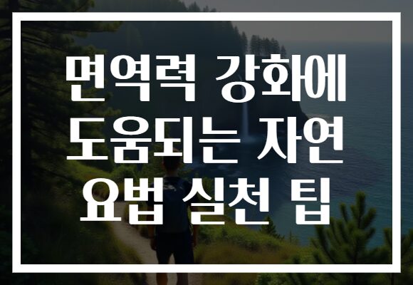 면역력 강화에 도움되는 자연 요법 실천 팁