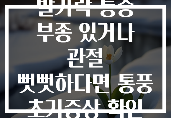 발가락 통증 부종 있거나 관절 뻣뻣하다면 통풍 초기증상 확인