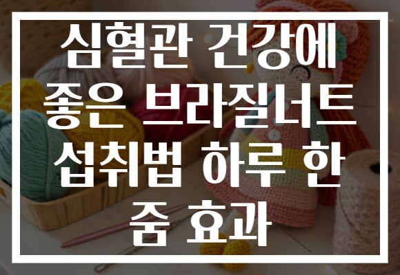 심혈관 건강에 좋은 브라질너트 섭취법 하루 한 줌 효과