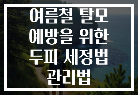 여름철 탈모 예방을 위한 두피 세정법 관리법