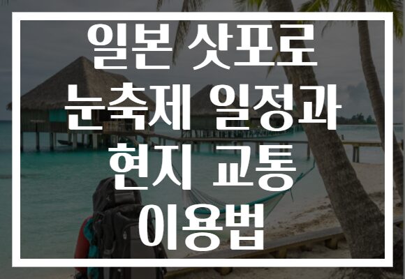 일본 삿포로 눈축제 일정과 현지 교통 이용법