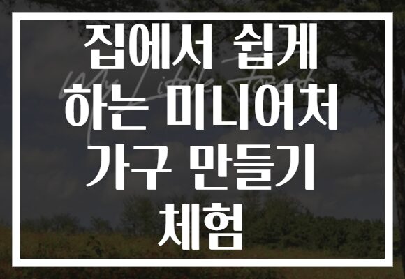 집에서 쉽게 하는 미니어처 가구 만들기 체험