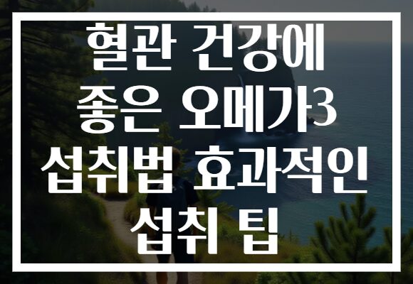 혈관 건강에 좋은 오메가3 섭취법 효과적인 섭취 팁
