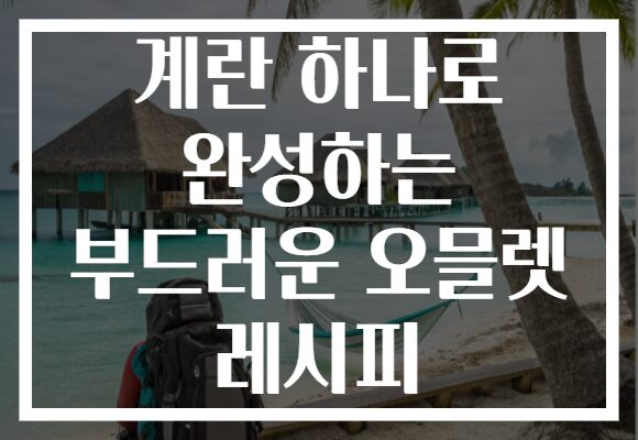 계란 하나로 완성하는 부드러운 오믈렛 레시피