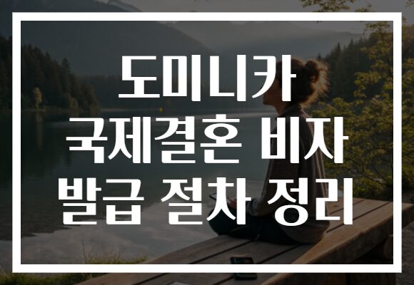 도미니카 국제결혼 비자 발급 절차 정리