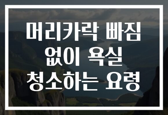머리카락 빠짐 없이 욕실 청소하는 요령