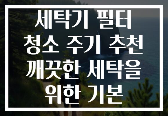 세탁기 필터 청소 주기 추천 깨끗한 세탁을 위한 기본