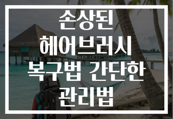 손상된 헤어브러시 복구법 간단한 관리법