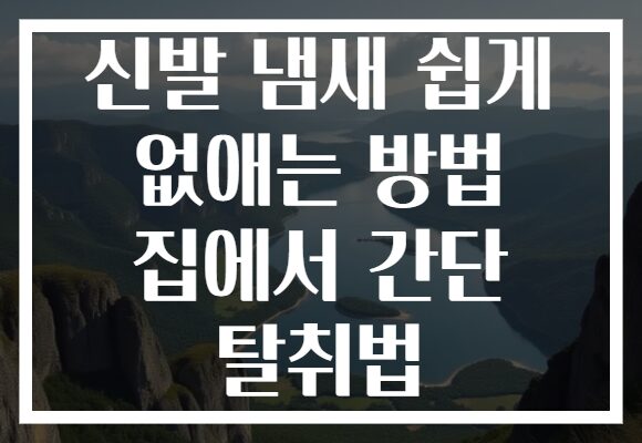 신발 냄새 쉽게 없애는 방법 집에서 간단 탈취법