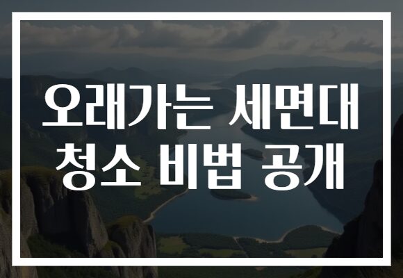오래가는 세면대 청소 비법 공개