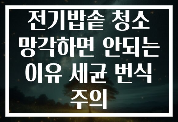 전기밥솥 청소 망각하면 안되는 이유 세균 번식 주의