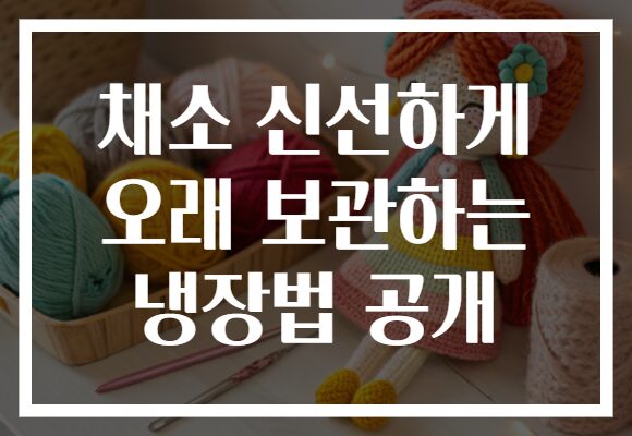 채소 신선하게 오래 보관하는 냉장법 공개