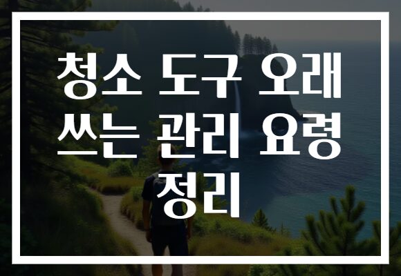 청소 도구 오래 쓰는 관리 요령 정리