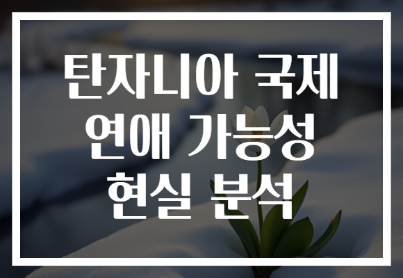 탄자니아 국제 연애 가능성 현실 분석