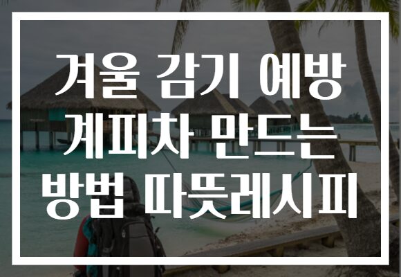 겨울 감기 예방 계피차 만드는 방법 따뜻레시피